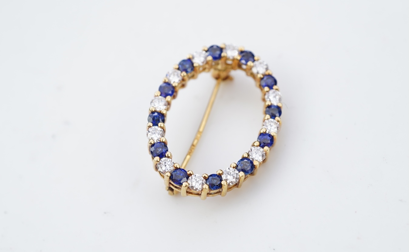 Asprey, a sapphire and diamond brooch, circa 1991